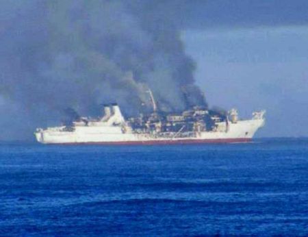 Fire On Board Cable-Ship Off Namibia