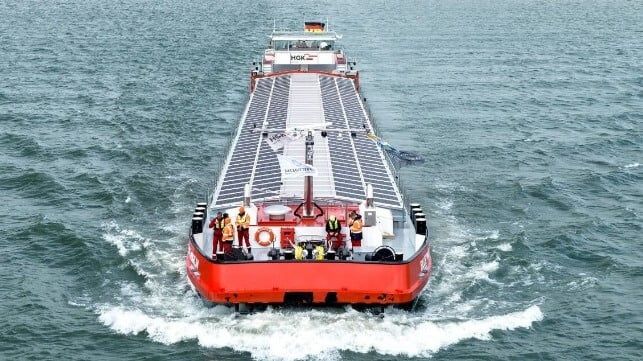 HGK Launches First Inland Cargo Vessel Capable of Sailing With Solar Power