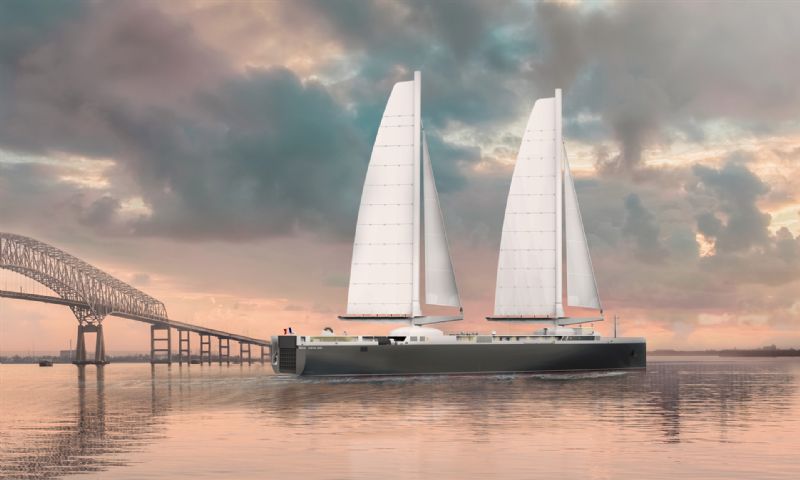 Hull Floated for Innovative Neoliner Wind-Powered Ro-Ro