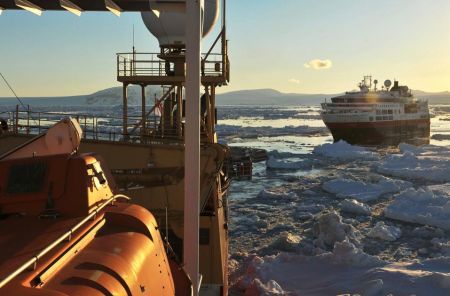 Icebreaker HMS Protector Frees MV Fram from Antarctic Ice