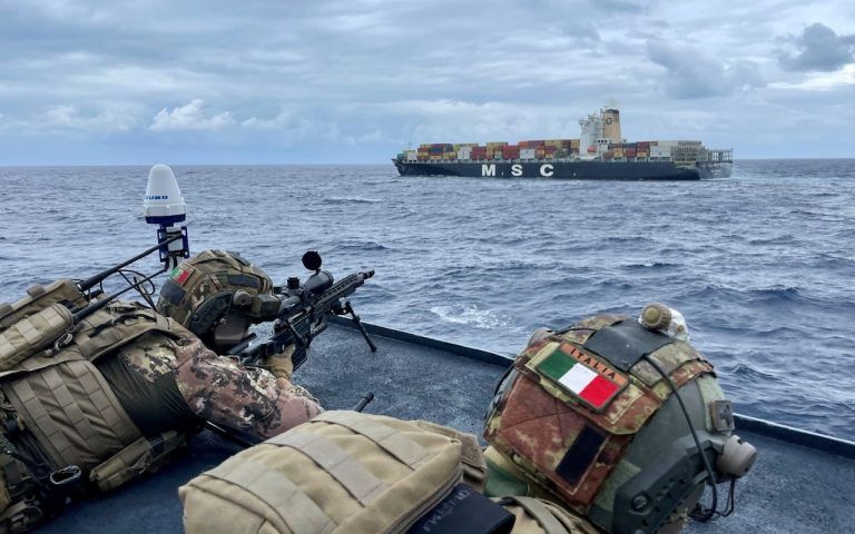Italian Navy and Messina Hold Exercise Practicing Boarding and Inspection