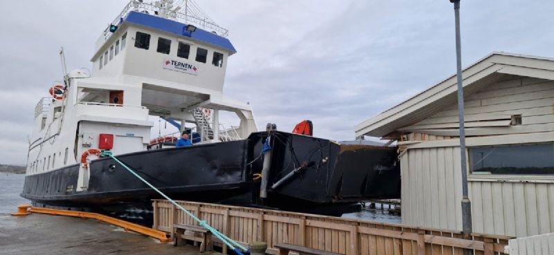 Norwegian Ferry Overshoots Pier and Hits Old Post Office