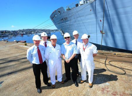 RFA Lyme Bay Arrives at A&P Falmouth Yard (UK)