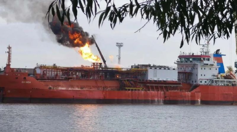 Russian Attack Starts Fire on LPG Carrier and Damages Vessels in Ukraine