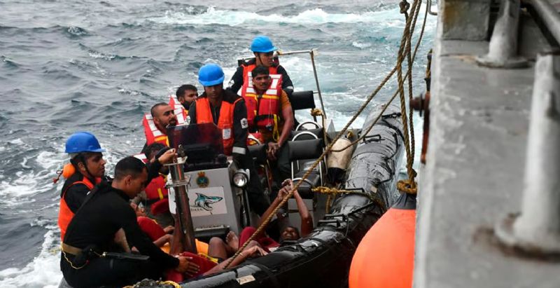 Sri Lanka Navy Rescues Crew from Mysterious Ship That is Drifting Eastward
