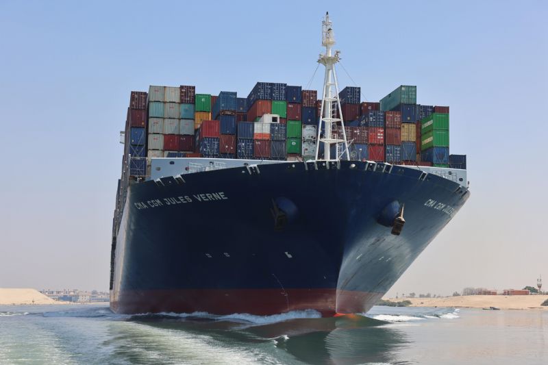 Suez Canal Upbeat About Traffic Rebound as CMA CGM Boxships Make Transit