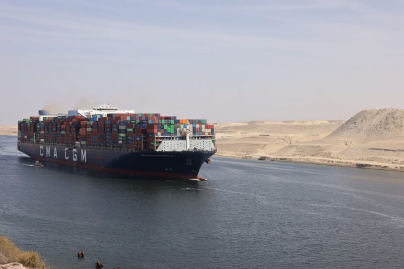 Suez Canal Upbeat About Traffic Rebound as CMA CGM Boxships Make Transit