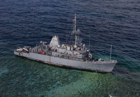 USS Guardian Still Sits on Tubbataha Reef, Philippines