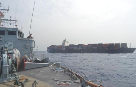 Warships Protect Drifting Cargo Ship in Gulf of Aden